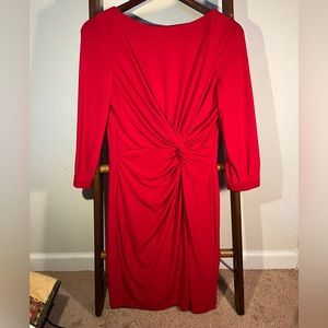 Ralph Lauren red cinched-waist dress, size 6, fitted